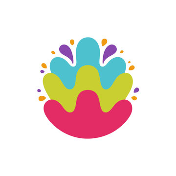 Colorful abstract organic shapes and dots