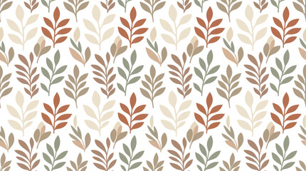 Seamless Autumn Leaf Pattern - Boho Botanical Background © Miftachul