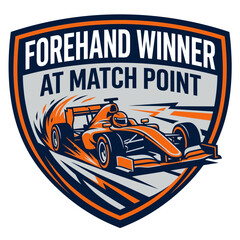 Obraz premium Exciting Racing Car Speed Emblem Victory At High Velocity