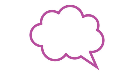 Fototapeta premium A vibrant magenta speech bubble outline featuring a rounded cloud shape for creative graphic design projects