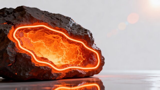 Rock with glowing interior