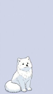 A fluffy white creature sitting peacefully on the ground