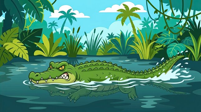 crocodile in the water