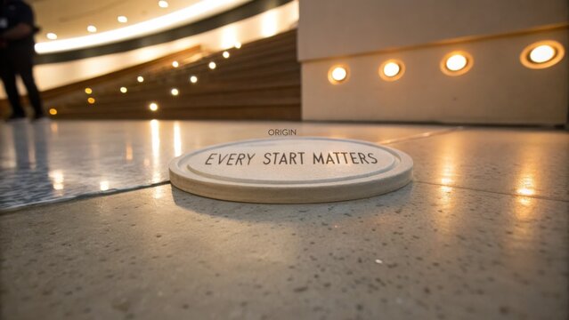 Inspiring Floor Installations with Motivational Quotes in Modern Indoor Spaces and Elegant Lighting Effects