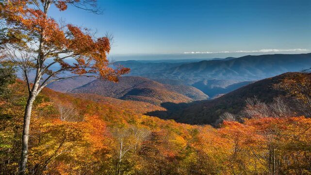Vibrant Autumn Mountain Landscape 4K Generative AI