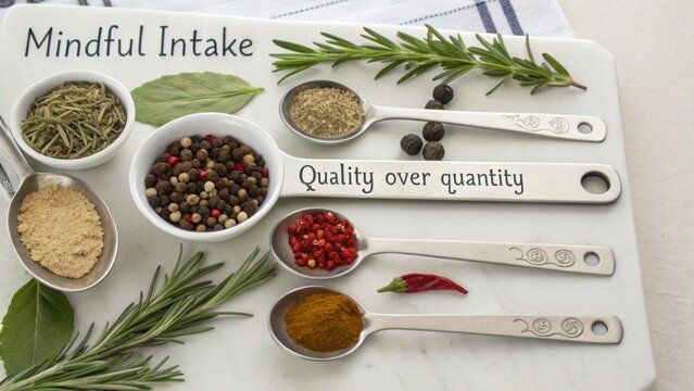 Mindful Intake of Spices and Herbs for Healthy Cooking Choices with Quality Over Quantity Focus