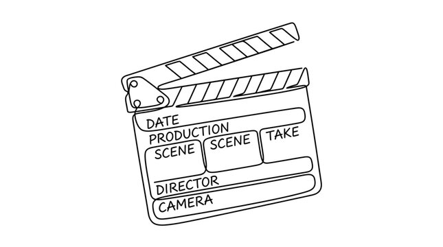 Minimalist Clapperboard Icon - Film Production and Movie Making Symbol