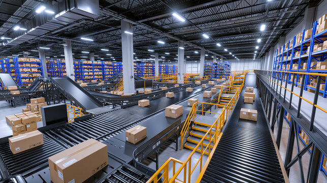 Automated Warehouse Logistics Center Interior
