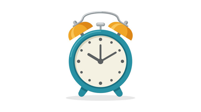 Classic Alarm Clock Flat Vector Illustration