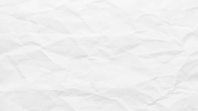 White crumpled paper background texture. Stop motion animation