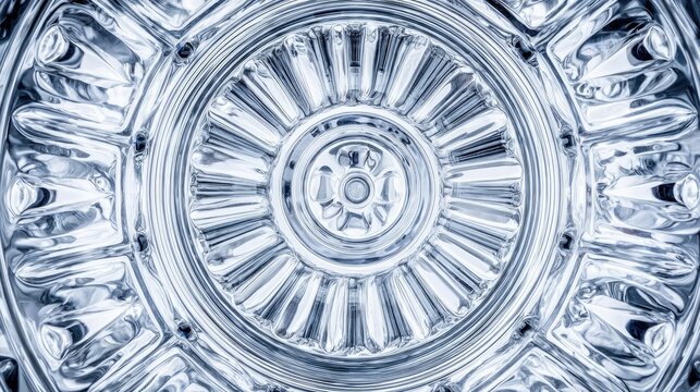 mechanical. Shiny metallic circular object with intricate details, showcasing reflective properties and precision. product launch decks.