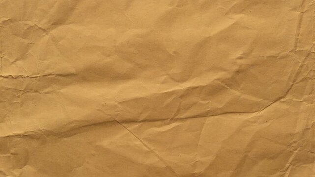 Brown kraft crumpled paper background texture. Stop motion animation