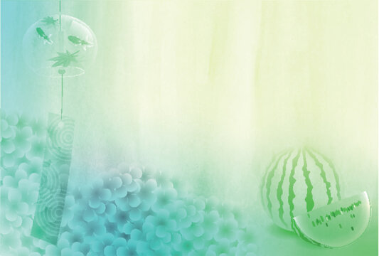 Refreshing Summer Atmosphere with Watermelon Wind Chime and Hydrangeas