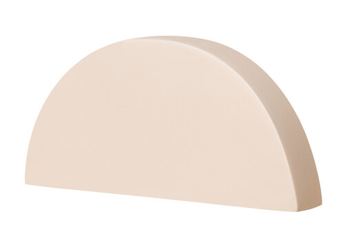 Beige semicircle badge png, geometric design element, isolated object design