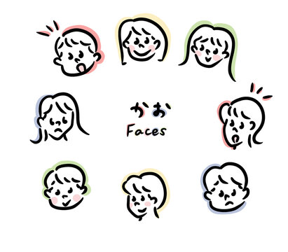 色んな表情のアイコンイラスト Face expression