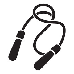 Obraz premium Jump rope with handles in black and white vector style Vector