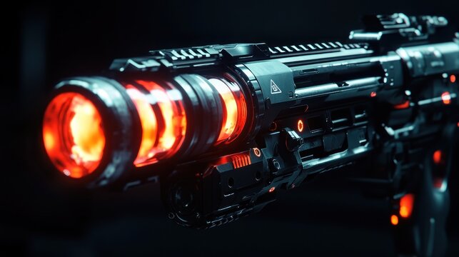 Futuristic sci fi weapon with glowing elements