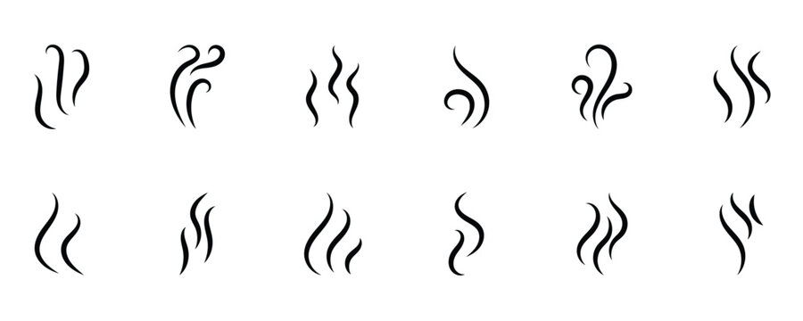 Doodle style steam and smoke icon vector illustration. Hot smoking icon Used as an emoji in text messages to represent smoking and specific casual mood.