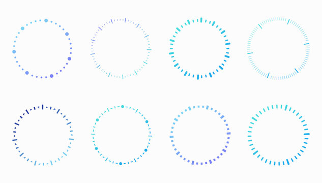 Loading circle spinner collection with modern progress indicators and UI preload icons