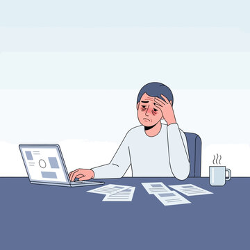 Stressed Businessman Overwhelmed By Work And Deadlines