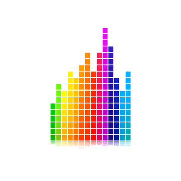 Rainbow Volume Meter Square Grid Bars Vector