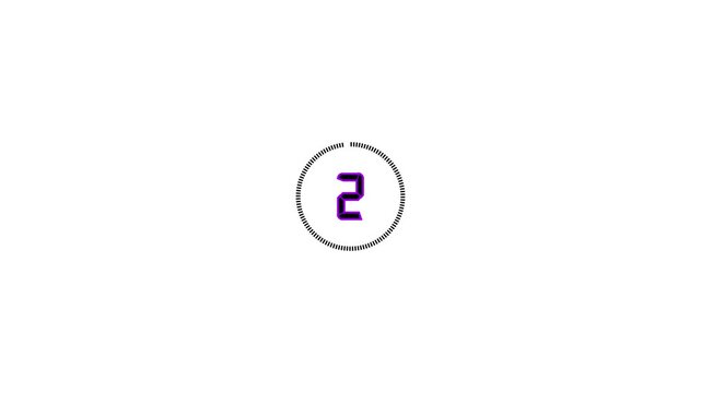 Purple Number 3 Inside a Circular Dotted Border on White Background digit numeral