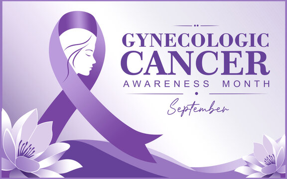 Gynecologic Cancer Awareness Month Purple Ribbon Healthcare Banner. women's health, cancer prevention, early detection, and medical awareness campaign.