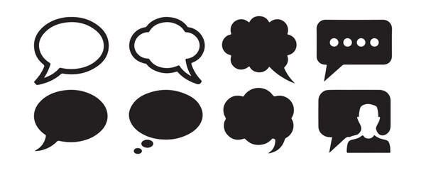 Fototapeta premium Diverse set of communication speech bubbles for conversation messaging feedback and user interface.