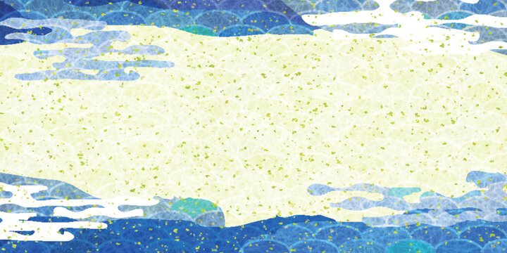 Elegant Japanese Style Paper Background With Traditional Waves