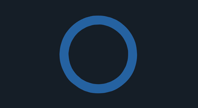 Blue circle shape symbol icon.
