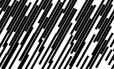Fototapeta premium Abstract black and white diagonal lines creating a dynamic, modern, and geometric pattern with a sense of movement, ideal for backgrounds and digital designs.
