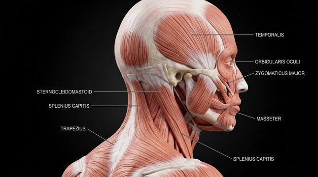 Human Head and Neck Muscles Anatomical Model
