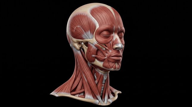 Human Head and Neck Muscles Anatomical Model