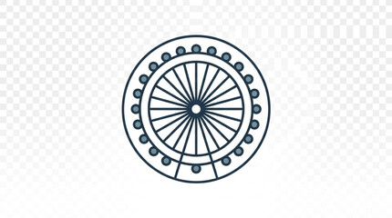 Black and white ferris wheel line art illustration. © David