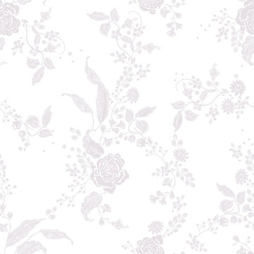 Collection of soft pastel watercolor floral square seamless pattern swatch set