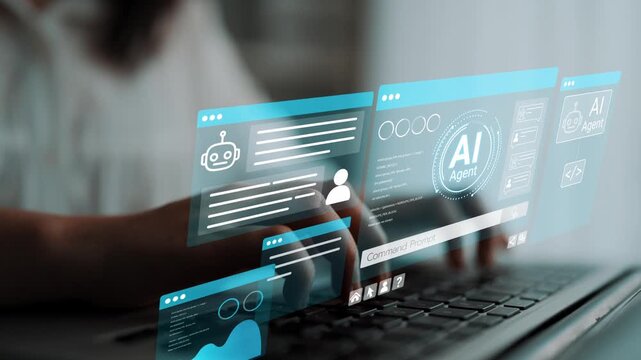 Futuristic Digital Interface with AI Technology and User Interaction Elements in a Modern Workspace Environment. Entropy.