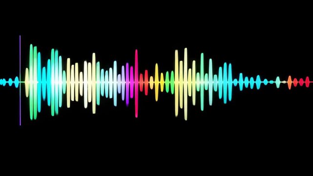Color audio waveform material Color audio spectrum animation