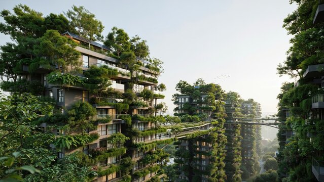 Luxury Green Residential Towers with Vertical Forest Architecture