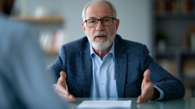 An older gentleman with white beard