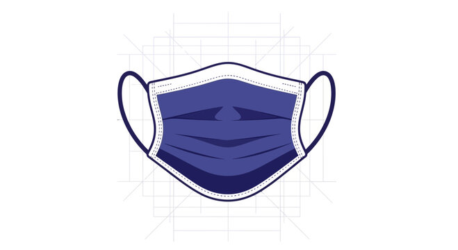 Illustration Of A Protective Face Mask Against Virus And Bacteria In A Clean Graphic Style
