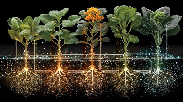 Creating engineered symbiotic systems where plants and microbes collaborate to enhance nutrient uptake, stress resistance, and agricultural productivity in challenging environments.