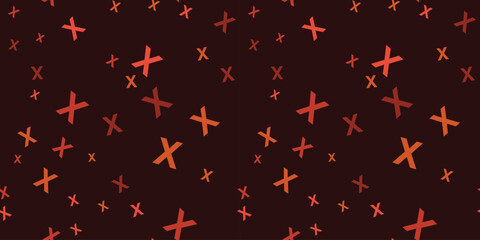 Obraz premium Abstract Scattered Letter X Seamless Pattern