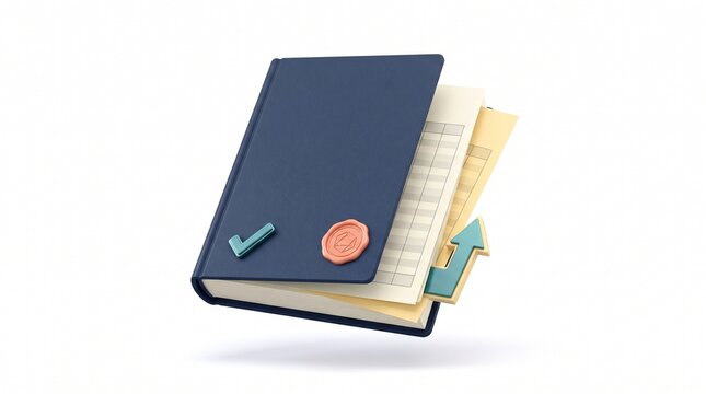 Accounting Ledger Book 3D Isolated Object
