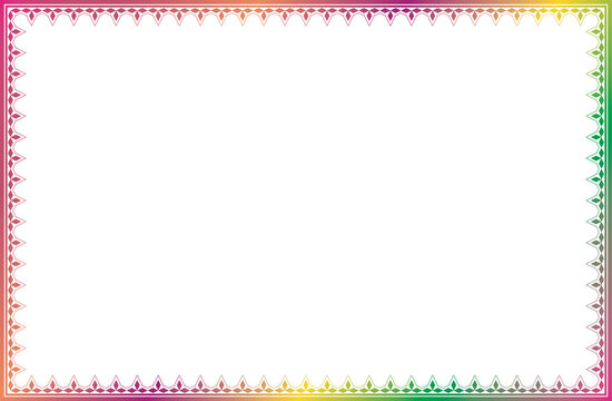 Colorful Gradient Geometric Certificate Frame and Decorative Border. Design print for greeting cards, wedding invitations, restaurant menu, royal certificates. 22