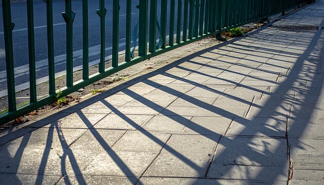 Empty Wooden Park Bench Along Stone Path Near Iron Bridge in Urban Landscape with Water and Architectural Details