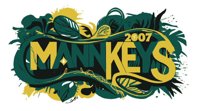 Established 2007 Mannkey Tropical Brand Emblem Vector