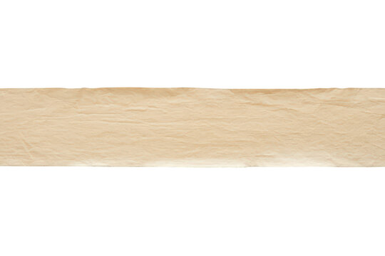 Old beige parchment piece with torn paper edge banner providing blank textured background, transparent background