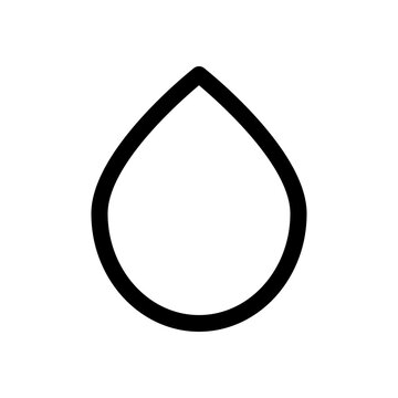 Minimalist Black Teardrop Shape Outline on White Background Vector Illustration