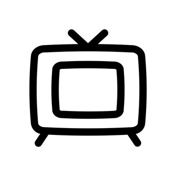 Vintage Television Set Isolated on White Background Minimalist Illustration