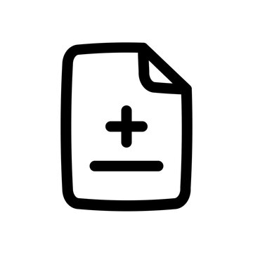 Minimalist medical records file document icon outline symbol